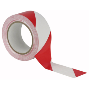 Showtec Vloermarkering Tape 33m rol 50 mm rood/wit