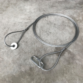 B-stock veiligheidskabel 200cm 4mm gecertificeerd met karabijnhaak WLL 40KG