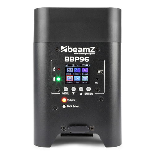 BeamZ BBP96 accu LED PAR 6X 12W 6-in-1 RGBAW-UV