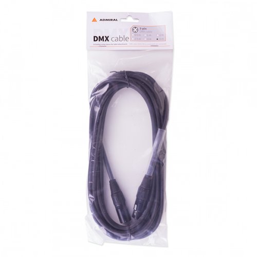 Admiral DMX kabel 3-pin XLR 120 ohm 5m zwart