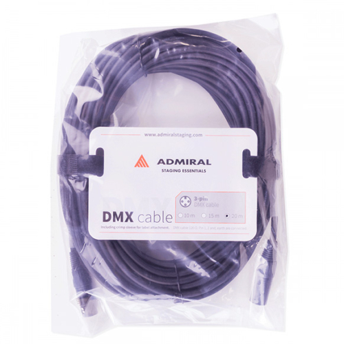 Admiral DMX kabel 3-pin XLR 120 ohm 20m zwart