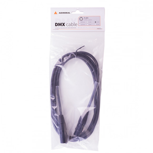 Admiral DMX kabel 5-pin XLR 120 ohm 2m zwart