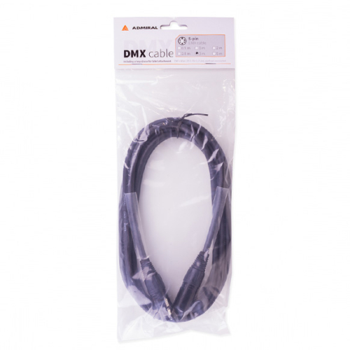 Admiral DMX kabel 5-pin XLR 120 ohm 3m zwart