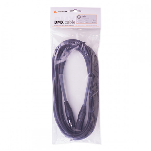 Admiral DMX kabel 5-pin XLR 120 ohm 5m zwart