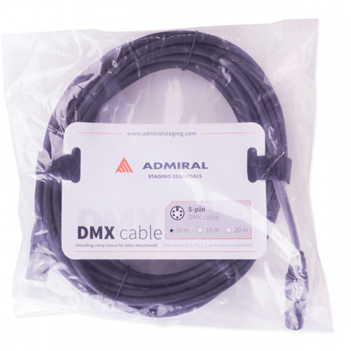 Admiral DMX kabel 5-pin XLR 120 ohm 10m zwart