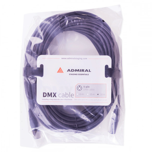 Admiral DMX kabel 5-pin XLR 120 ohm 20m zwart