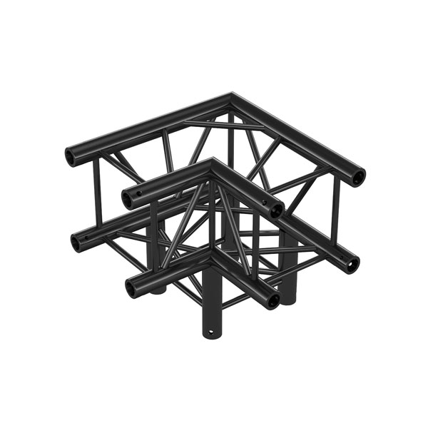Milos QLF30 truss vierkant 3-weg hoek zwart Milos QLF30 truss vierkant 3-weg hoek zwart