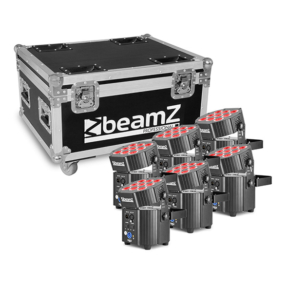 BeamZ Professional Uplight Set, 6 stuks in flightcase