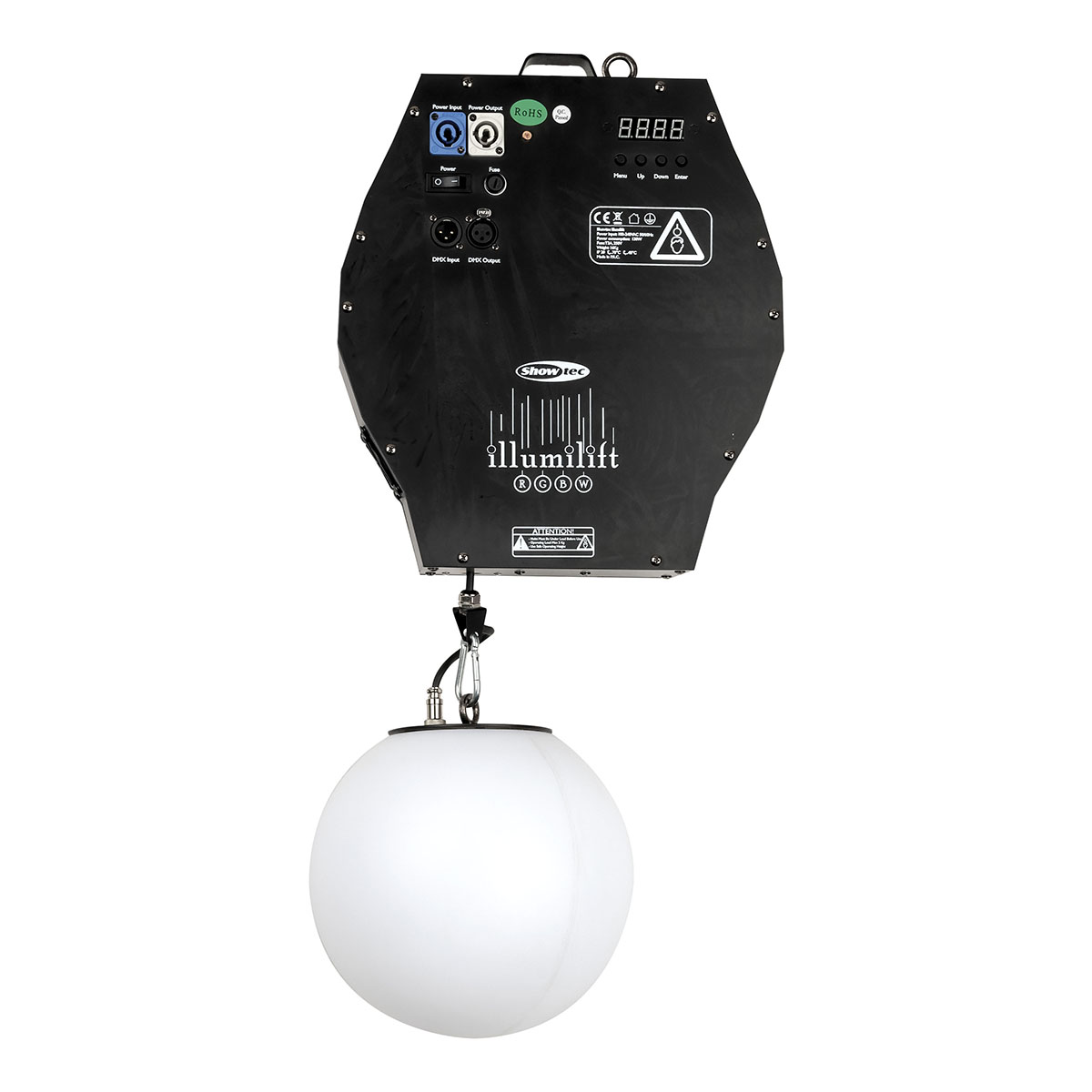 Showtec Illumilift RGBW 4m takel - 25 cm LED-bol Showtec Illumilift RGBW 4m takel - 25 cm LED-bol
