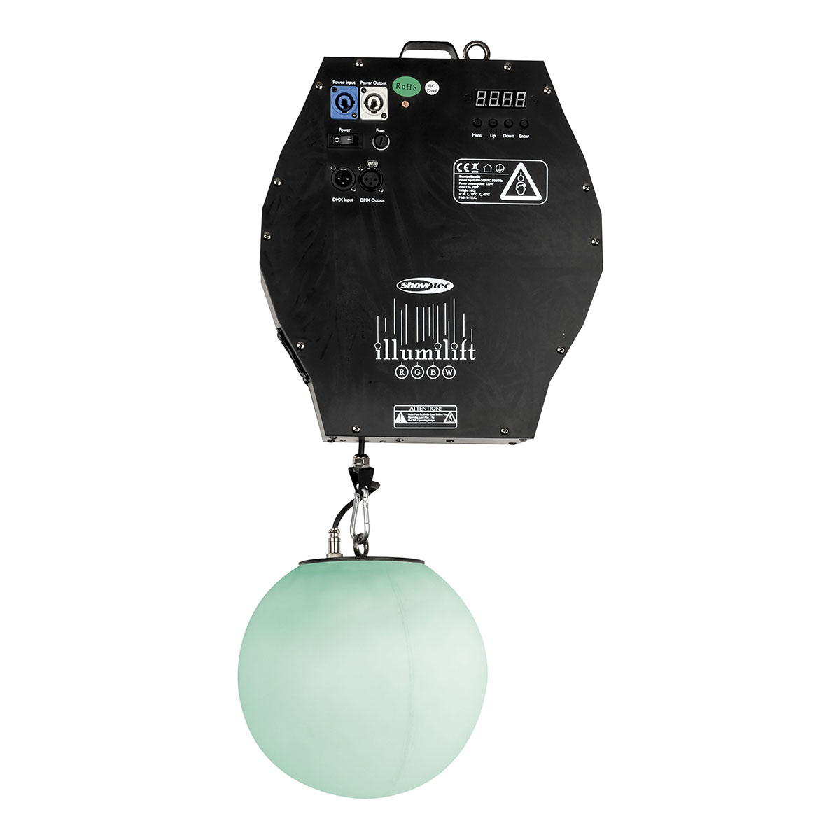 Showtec Illumilift RGBW 4m takel - 25 cm LED-bol Showtec Illumilift RGBW 4m takel - 25 cm LED-bol