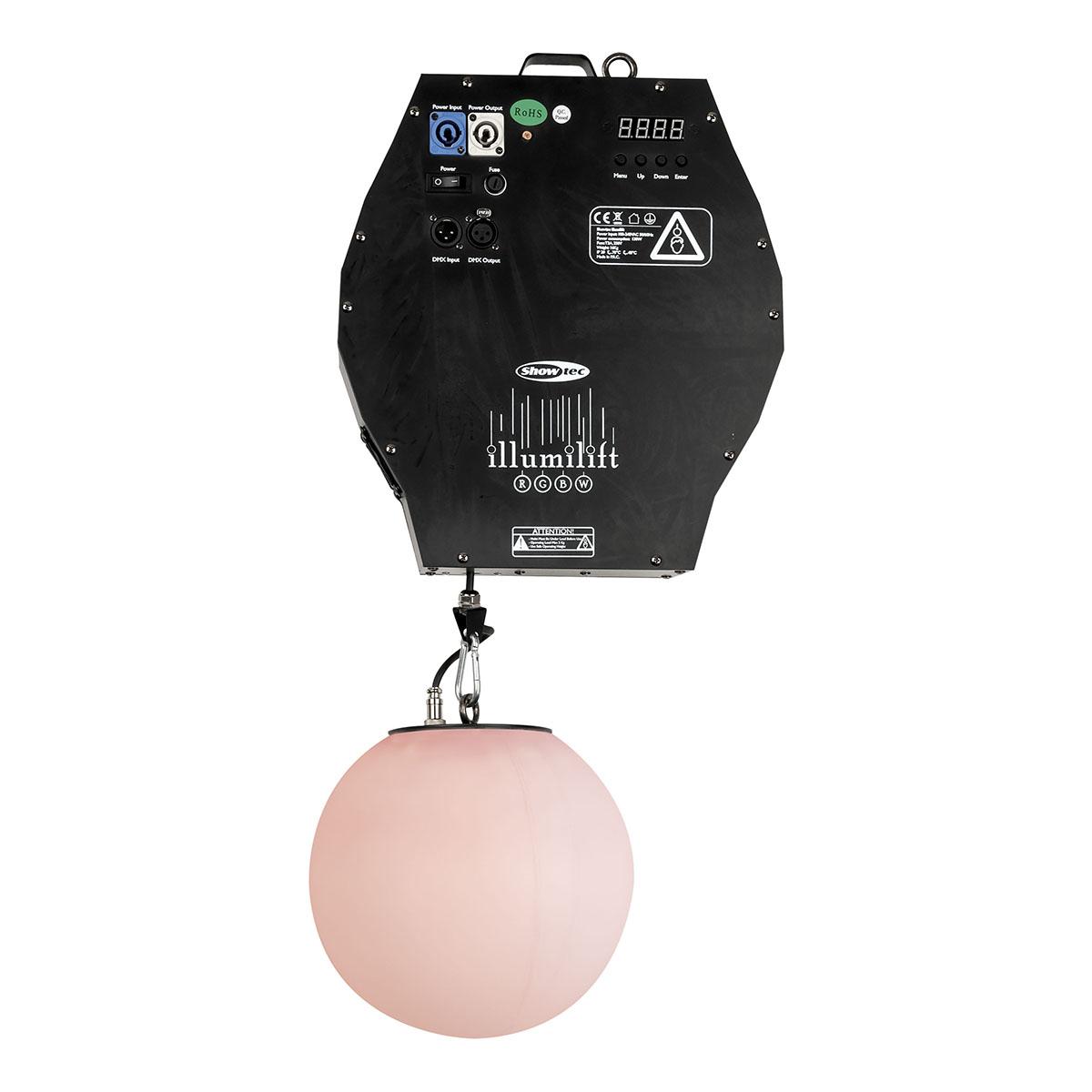 Showtec Illumilift RGBW 4m takel - 25 cm LED-bol Showtec Illumilift RGBW 4m takel - 25 cm LED-bol