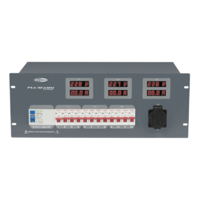 Showtec PSA-32A12M krachtstroomverdeler CEE 32A naar 7x Schuko en 2x Multipin 16P + MCB - 19 inch 4HE