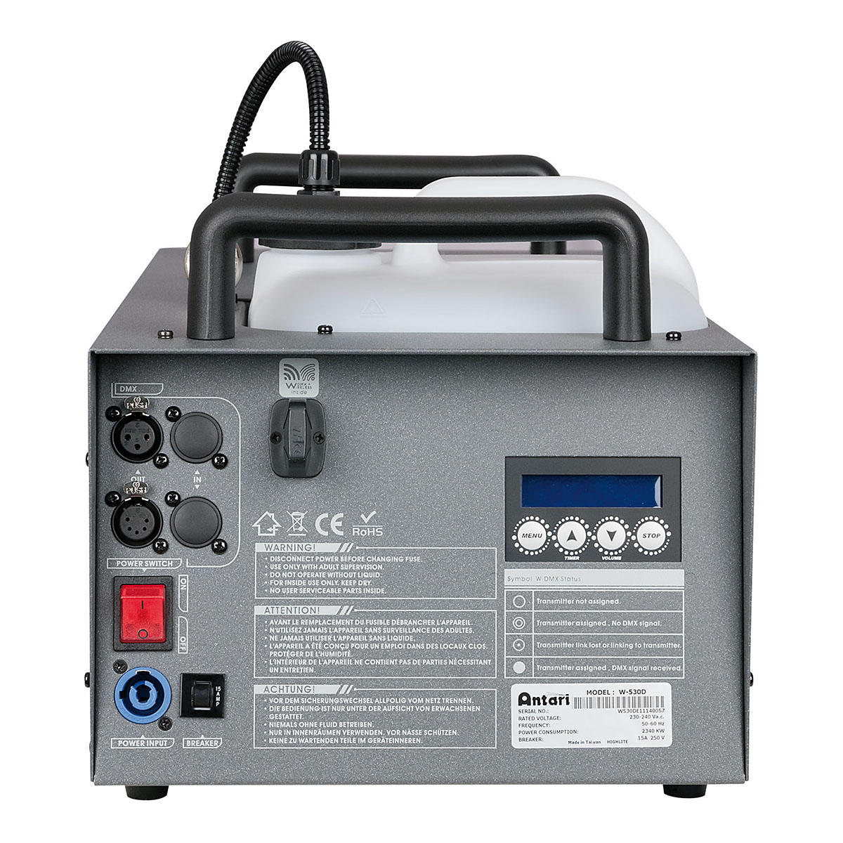 Antari W-530D Pro Rookmachine met draadloos DMX - 3000W Antari W-530D Pro Rookmachine met draadloos DMX - 3000W