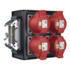 Showgear Breakout-box 16-pin Connector naar 4x CEE 4P 16 A Rood