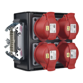 Showgear Breakout-box 16-pin Connector naar 4x CEE 4P 16 A Rood