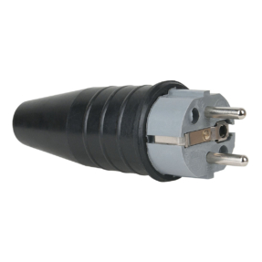 Showtec Rubber Schuko 230V/240V CEE7/VII Connector Male Grijs