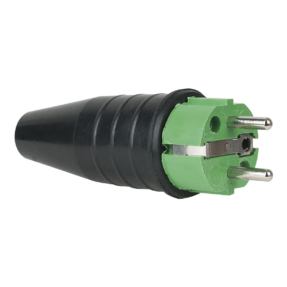 Showtec Rubber Schuko 230V/240V CEE7/VII Connector Male Groen