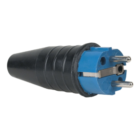 Showtec Rubber Schuko 230V/240V CEE7/VII Connector Male Blauw