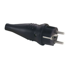 ABL Rubber Schuko 230V/240V Connector Male Zwarte behuizing - CEE7/VII