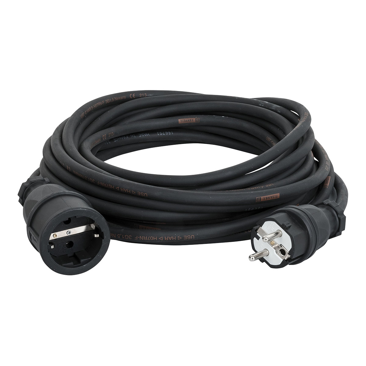 Titanex neopreen verlengkabel Schuko/Schuko met PCE 3x 1,5 mm² - 25 meter Titanex neopreen verlengkabel Schuko/Schuko met PCE 3x 1,5 mm² - 25 meter