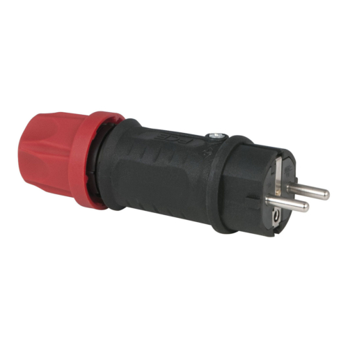 PCE Solid Rubber Connector Male PCE, rood, dubbele aarde, IP44