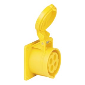 PCE CEE Chassis contact female 5-polig - 16A 110V IP44 geel