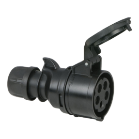 PCE CEE 16A 400V 5p Plug Female Zwart, Turbo Twist, IP44