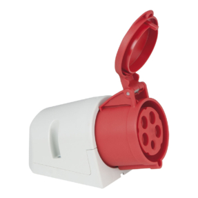 PCE CEE Wandcontactdoos female 5-polig - 32A 400V IP44 rood
