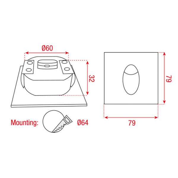 DISCONTINUED - Artecta Oslo-SQ 3000 K 1 x 1W warmwitte LED, lichtrichting: omlaag/direct DISCONTINUED - Artecta Oslo-SQ 3000 K 1 x 1W warmwitte LED, lichtrichting: omlaag/direct
