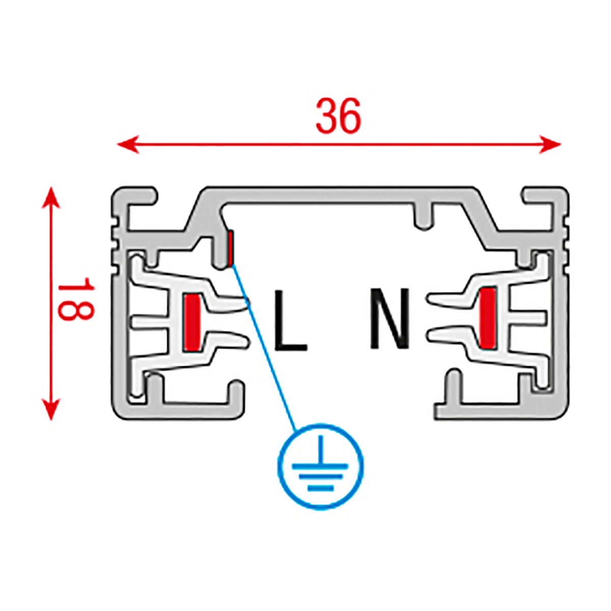 Artecta 1-fase spanningsrail 200 cm - wit (RAL9003) Artecta 1-fase spanningsrail 200 cm - wit (RAL9003)
