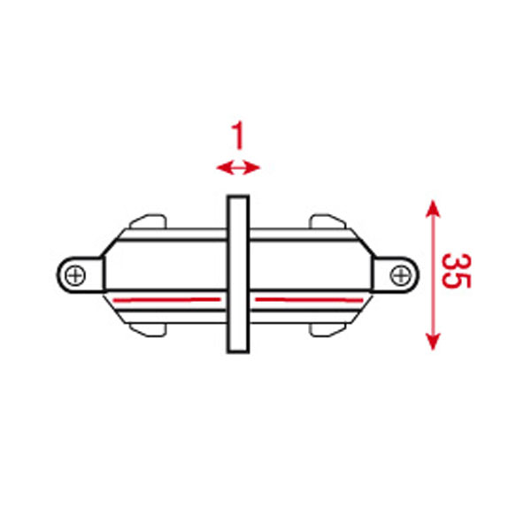 Artecta 1-fase doorverbinder zilver (RAL9006) Artecta 1-fase doorverbinder zilver (RAL9006)