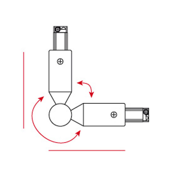 Artecta 3-fase hoekverbinder zwart (RAL9004) Artecta 3-fase hoekverbinder zwart (RAL9004)