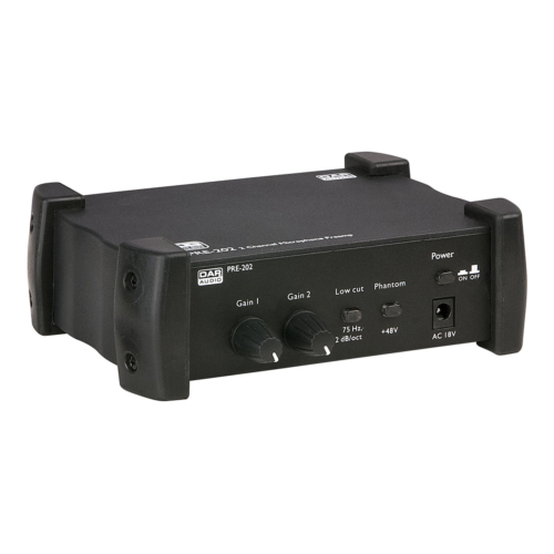 DAP PRE-202 Microfoon voorversterker 2-kanalen Jack/XLR