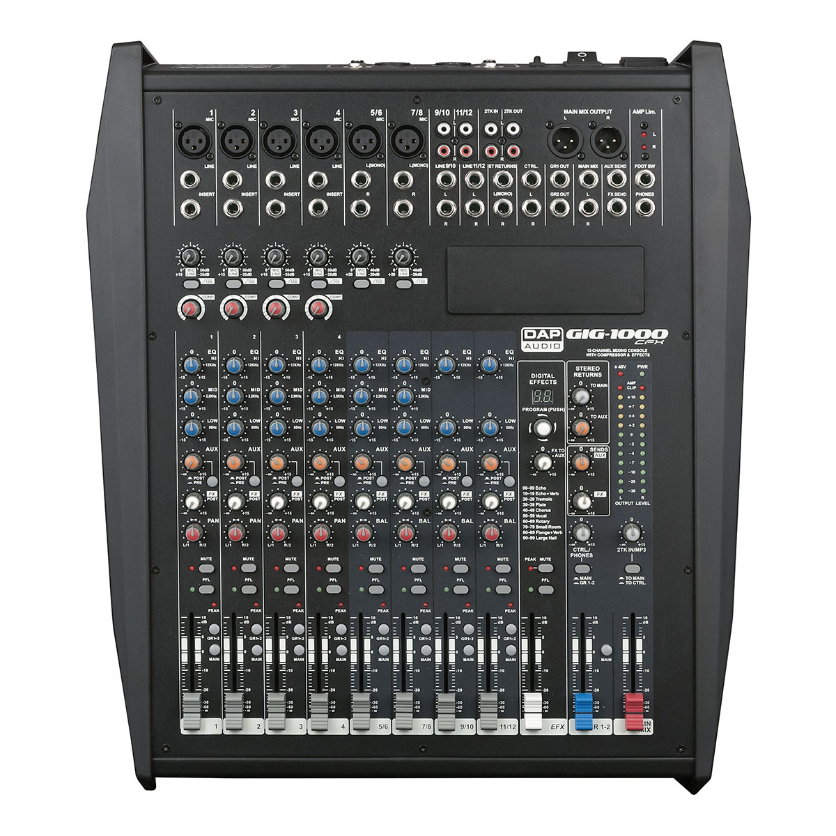 DISCONTINUED - #DAP GIG-1000CFX Mixer 12 kanalen met dynamiek & DSP DISCONTINUED - #DAP GIG-1000CFX Mixer 12 kanalen met dynamiek & DSP