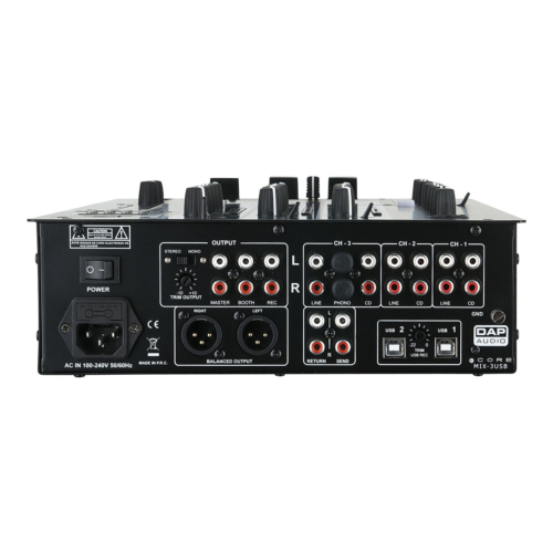 DAP CORE MIX-3 - DJ-mixer 3 kanalen met USB-interface