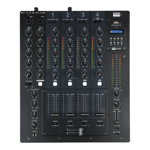 DAP CORE MIX-4 - DJ-mixer 4 kanalen met USB-interface