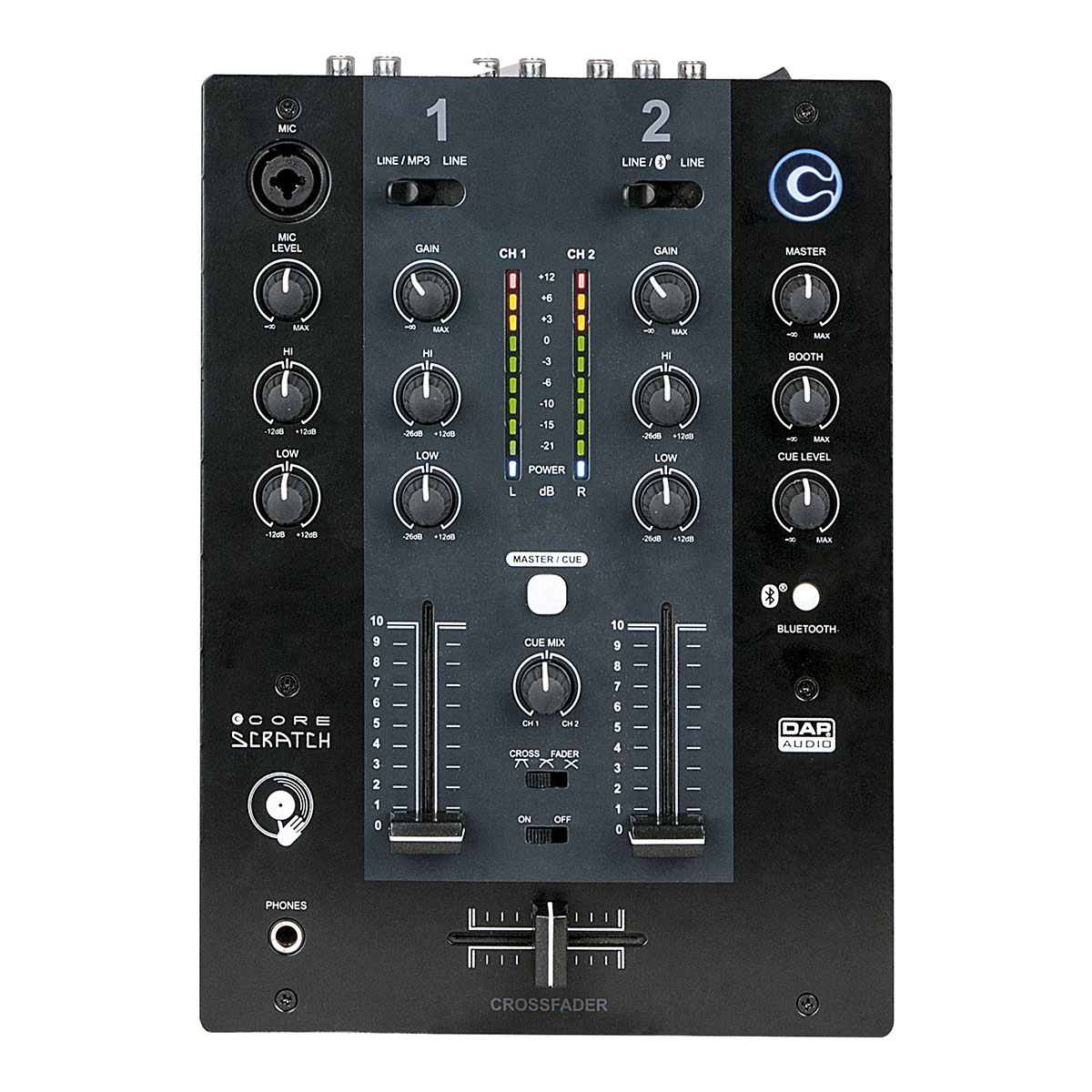 DAP CORE Scratch - DJ-mixer 2-kanalen DAP CORE Scratch - DJ-mixer 2-kanalen