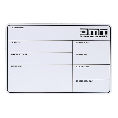 DMT flightcase label zelfklevend 113x170mm