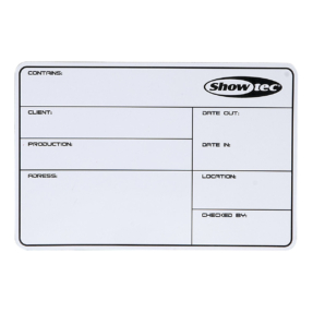 Showtec flightcase label zelfklevend 113x170mm