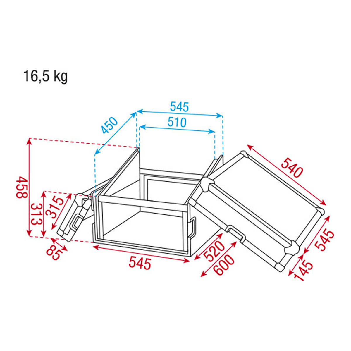 Showgear 19 inch Combi flightcase 6HE + 10HE Showgear 19 inch Combi flightcase 6HE + 10HE