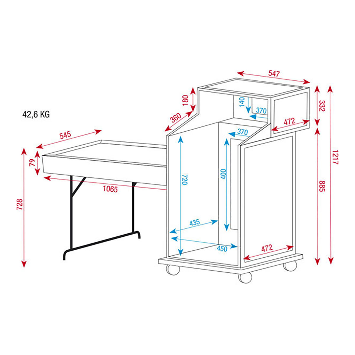 DISCONTINUED - DAP DCA-MDC1 - compact mobiele DJ flightcase DISCONTINUED - DAP DCA-MDC1 - compact mobiele DJ flightcase