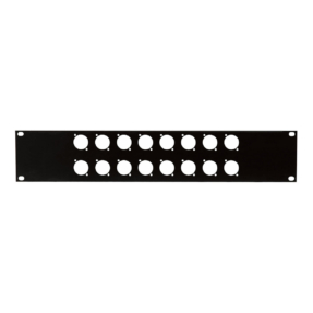Showgear 19 inch Connector-panel 2U, voor 16 XLR-aansluitingen (D-formaten)
