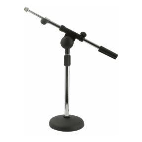 Showgear Desk Mic. Stand Chroom, 1,5 kg, + instelbaar Microfoonarm