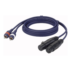 DAP FL25 verloopkabel 2x RCA male naar 2x XLR female 3-pin - 1,5 m