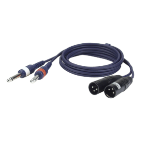 DAP FL44 verloopkabel 2x Jack male mono ongebalanceerd naar 2x XLR male 3-pin - 1,5 m