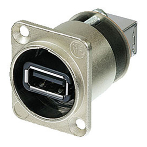 Neutrik® NAUSB-W USB D-Chassis Nikkelen behuizing