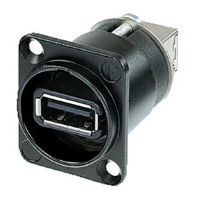 Neutrik® NAUSB-W-B USB D-Chassis Zwarte behuizing