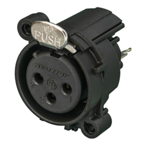 Neutrik® NC3FAV - 3-polige female XLR-aansluiting voor verticale PCB-montage Neutrik® NC3FAV - 3-polige female XLR-aansluiting voor verticale PCB-montage