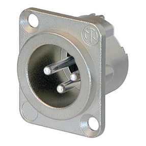 Neutrik® NC3MD-LX XLR 3p. Chassis Male Zilveren contactpunten, nikkelen behuizing Neutrik® NC3MD-LX XLR 3p. Chassis Male Zilveren contactpunten, nikkelen behuizing