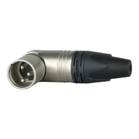 Neutrik NC3MRX XLR 3p. 90° Connector Male Zilveren contactpunten, nikkelen behuizing